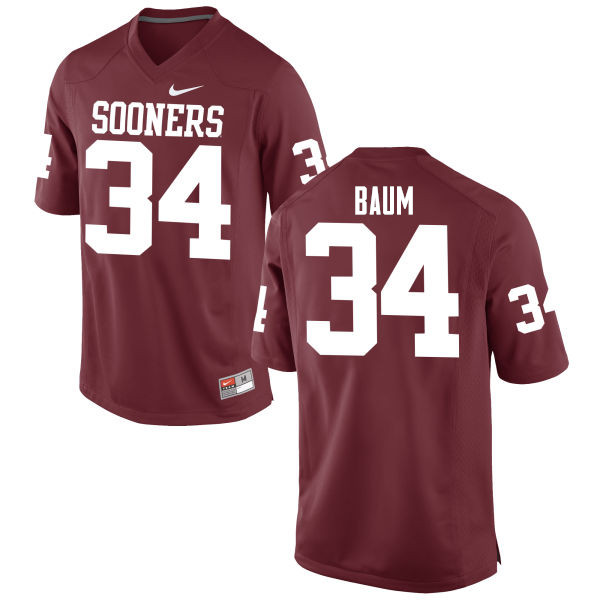 Oklahoma Sooners #34 Tanner Baum College Football Jerseys Game-Crimson
